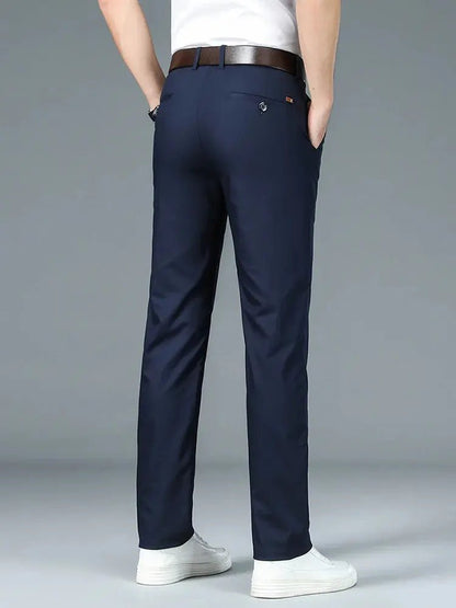 Bamboo Fiber Minimalist Straight Trousers - Cross & Crown - Cross & Crown
