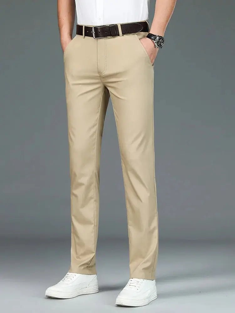 Bamboo Fiber Minimalist Straight Trousers - Cross & Crown - Cross & Crown
