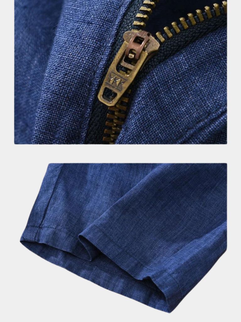 Bleu Horizon Linen Shorts - Cross & Crown - Cross & Crown