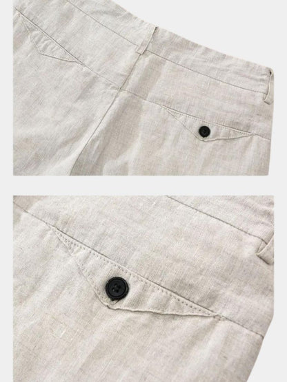 Bleu Horizon Linen Shorts - Cross & Crown - Cross & Crown