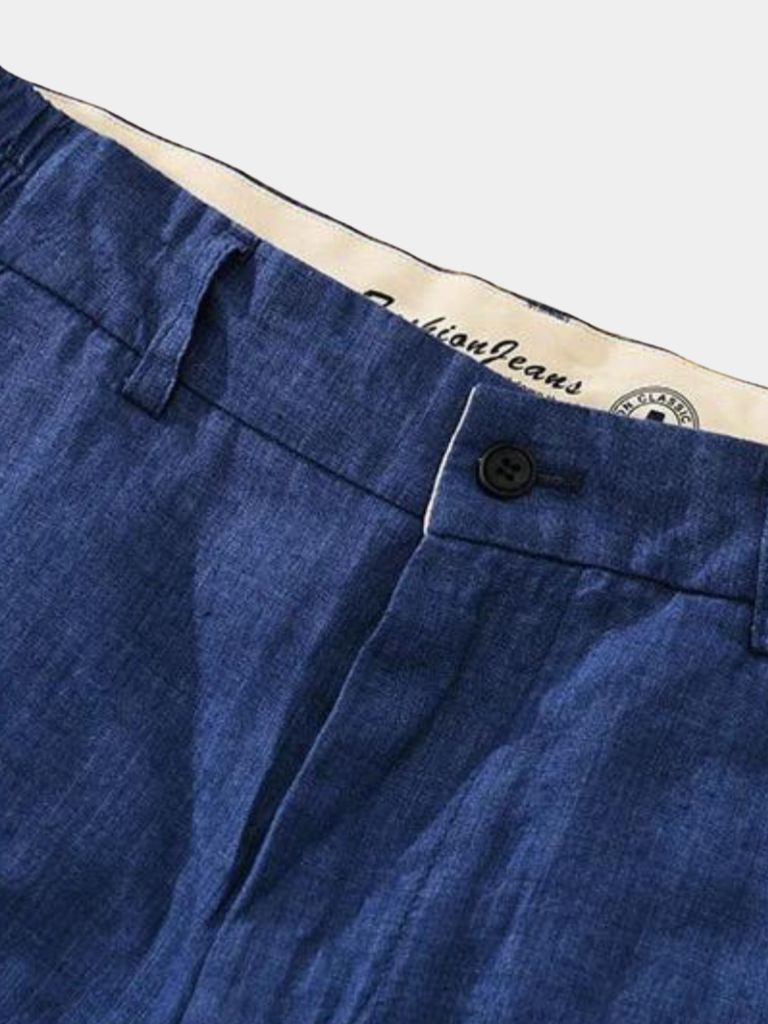 Bleu Horizon Linen Shorts - Cross & Crown - Cross & Crown