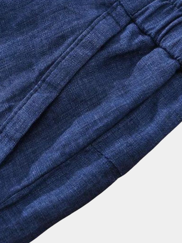 Bleu Horizon Linen Shorts - Cross & Crown - Cross & Crown
