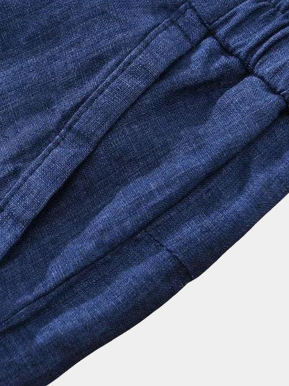 Bleu Horizon Linen Shorts - Cross & Crown - Cross & Crown