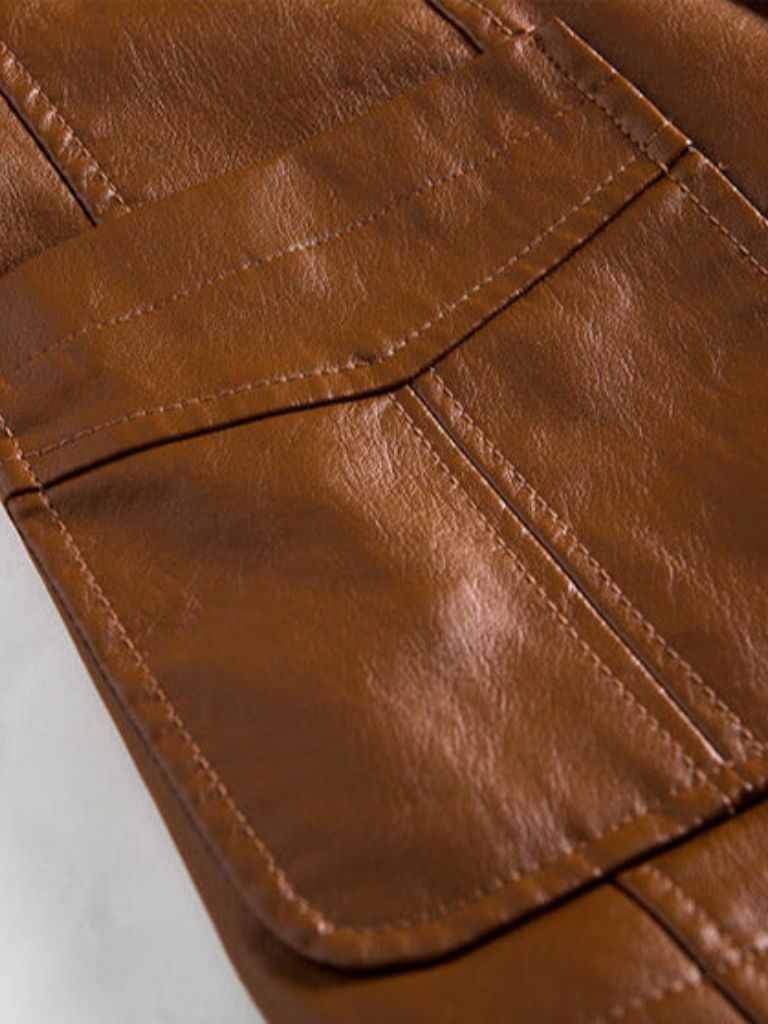 Bold Caramel Leather Jacket - Cross & Crown - Cross & Crown