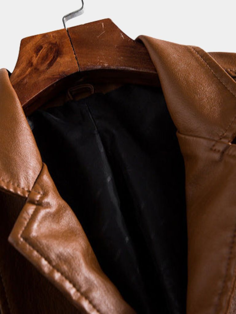 Bold Caramel Leather Jacket - Cross & Crown - Cross & Crown