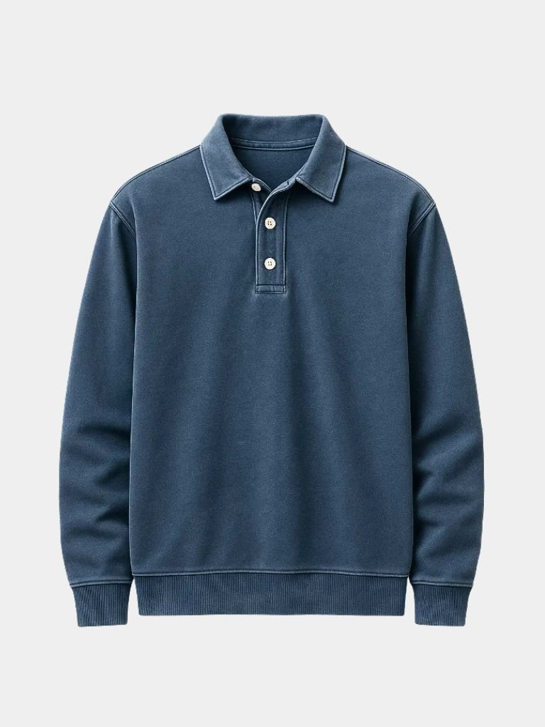 Canyon Mist Long Sleeve Polo Shirt – Cross & Crown - Cross & Crown