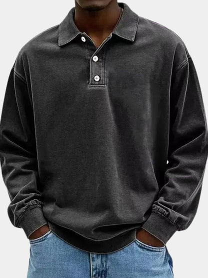 Canyon Mist Long Sleeve Polo Shirt – Cross & Crown - Cross & Crown