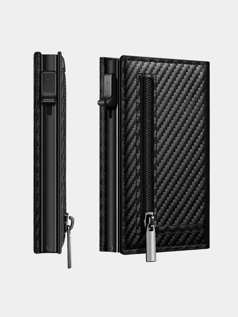 Carbon Fiber Wallet with Air Tag Holder RFID Blocking - Cross & Crown - Cross & Crown