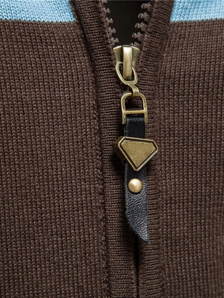 Cardigan Sweater Zipper Standing Collar Knitwear - Cross & Crown - Cross & Crown