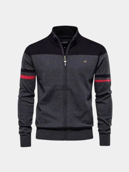 Cardigan Sweater Zipper Standing Collar Knitwear - Cross & Crown - Cross & Crown