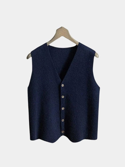 Cashmere Cardigan Vest - Cross & Crown - Cross & Crown