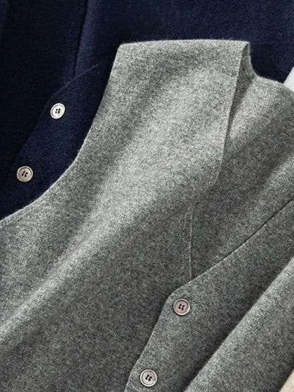 Cashmere Cardigan Vest - Cross & Crown - Cross & Crown