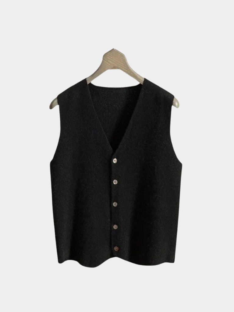 Cashmere Cardigan Vest - Cross & Crown - Cross & Crown