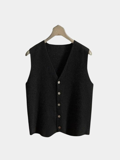 Cashmere Cardigan Vest - Cross & Crown - Cross & Crown