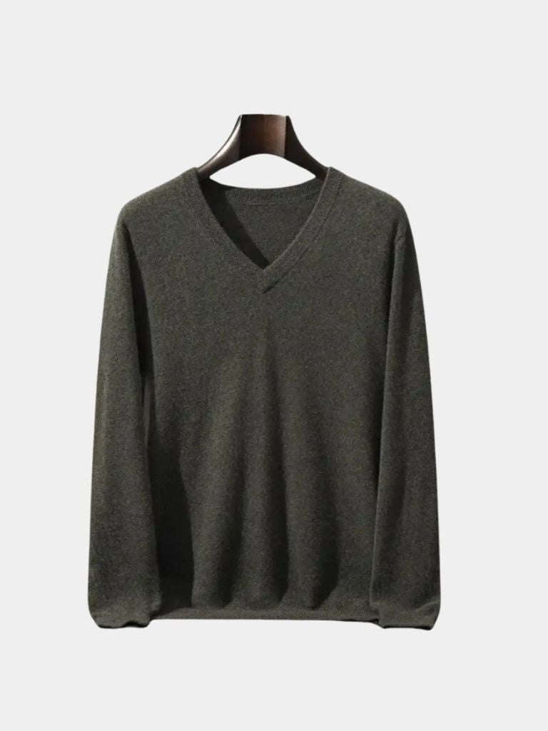 Cashmere V Neck Knitwear Sweater - Cross & Crown - Cross & Crown