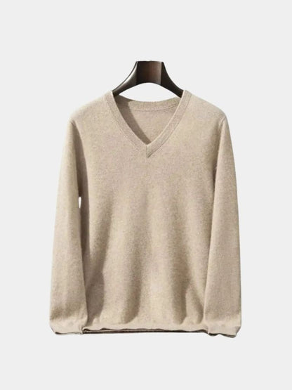 Cashmere V Neck Knitwear Sweater - Cross & Crown - Cross & Crown