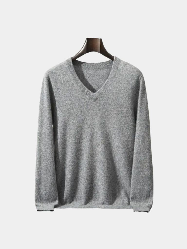 Cashmere V Neck Knitwear Sweater - Cross & Crown - Cross & Crown