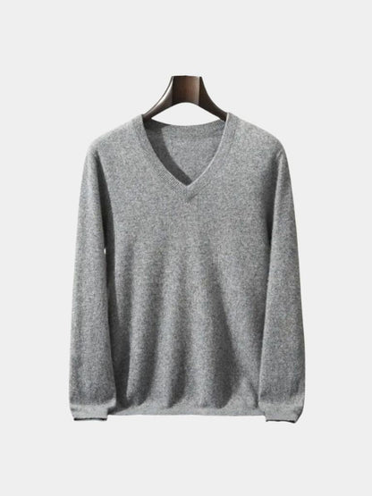 Cashmere V Neck Knitwear Sweater - Cross & Crown - Cross & Crown