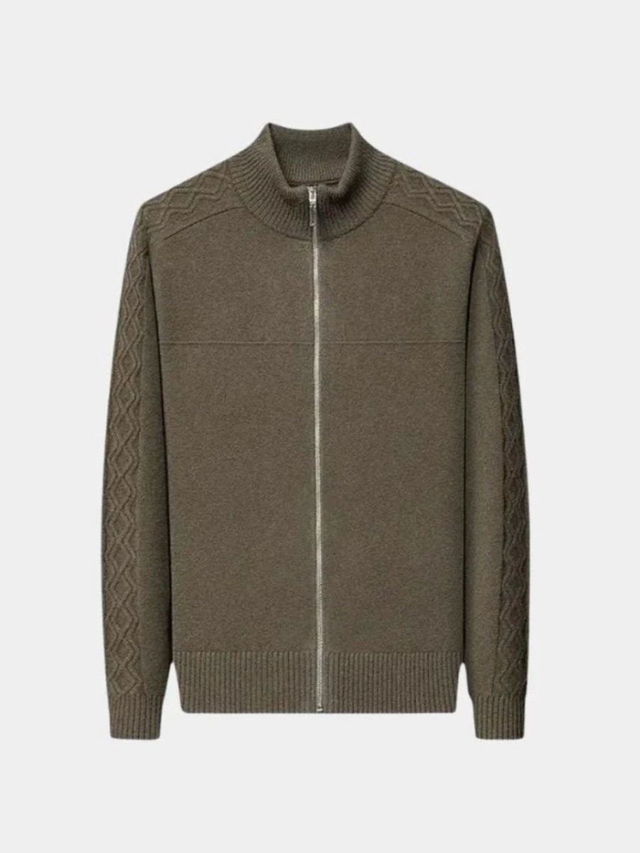 Cashmere Zip Sweater Knit Turtleneck - Cross & Crown - Cross & Crown