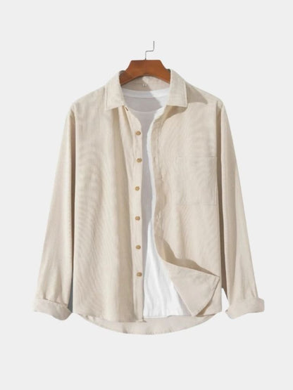 Casual Solid Corduroy Shirt - Cross & Crown - Cross & Crown