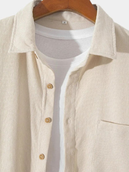 Casual Solid Corduroy Shirt - Cross & Crown - Cross & Crown