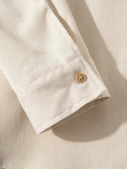 Casual Solid Corduroy Shirt - Cross & Crown - Cross & Crown
