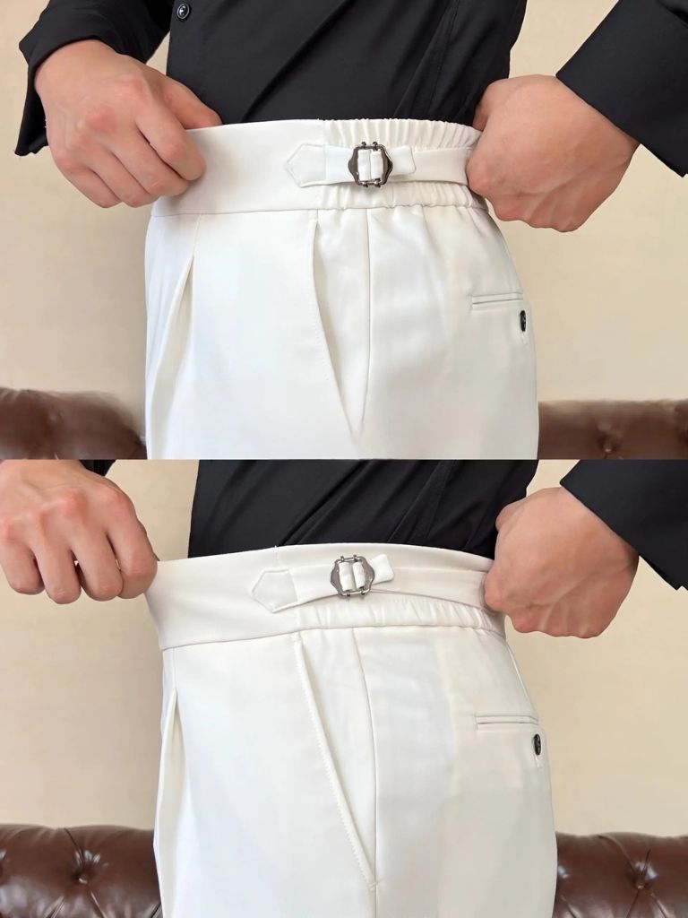 Classic Italia Sidetab Elastic Trousers - Cross & Crown - Cross & Crown