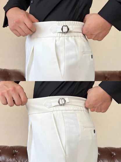 Classic Italia Sidetab Elastic Trousers - Cross & Crown - Cross & Crown