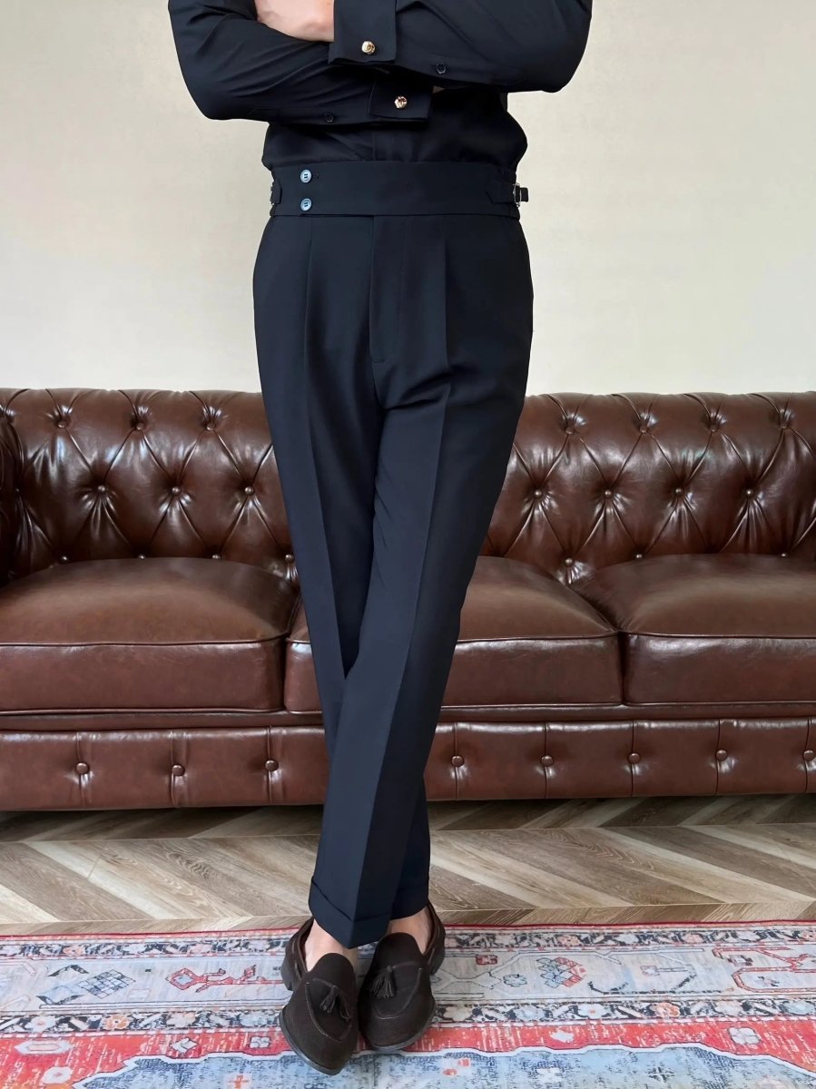 Classic Italia Sidetab Elastic Trousers - Cross & Crown - Cross & Crown