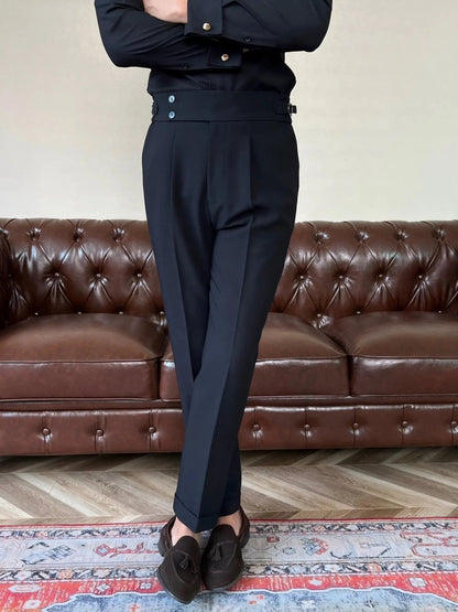 Classic Italia Sidetab Elastic Trousers - Cross & Crown - Cross & Crown