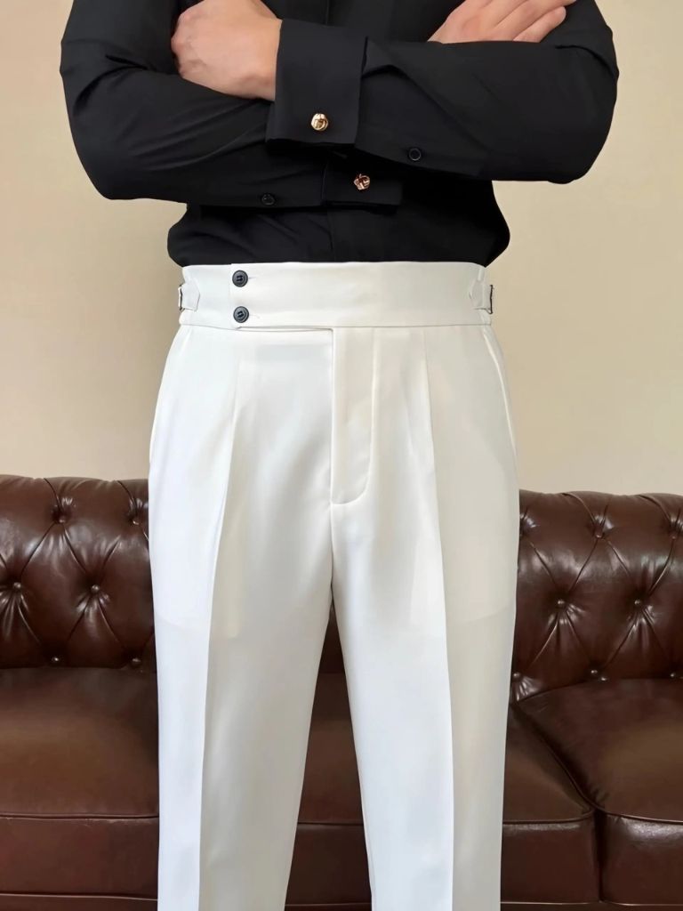 Classic Italia Sidetab Elastic Trousers - Cross & Crown - Cross & Crown