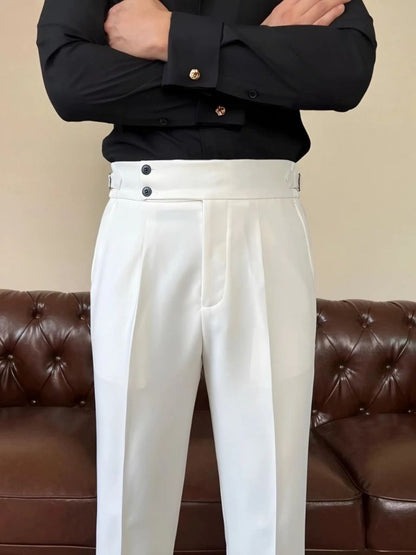 Classic Italia Sidetab Elastic Trousers - Cross & Crown - Cross & Crown