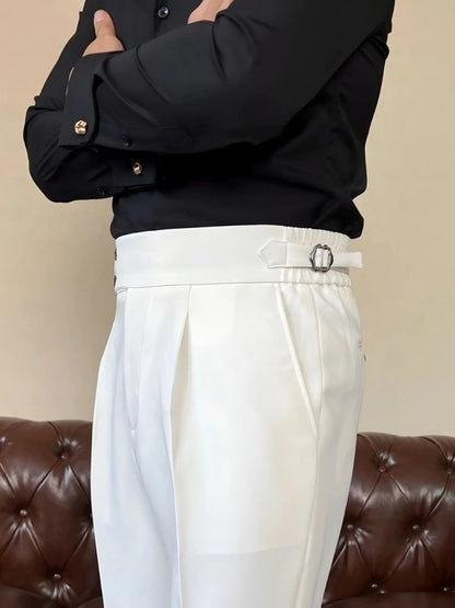 Classic Italia Sidetab Elastic Trousers - Cross & Crown - Cross & Crown