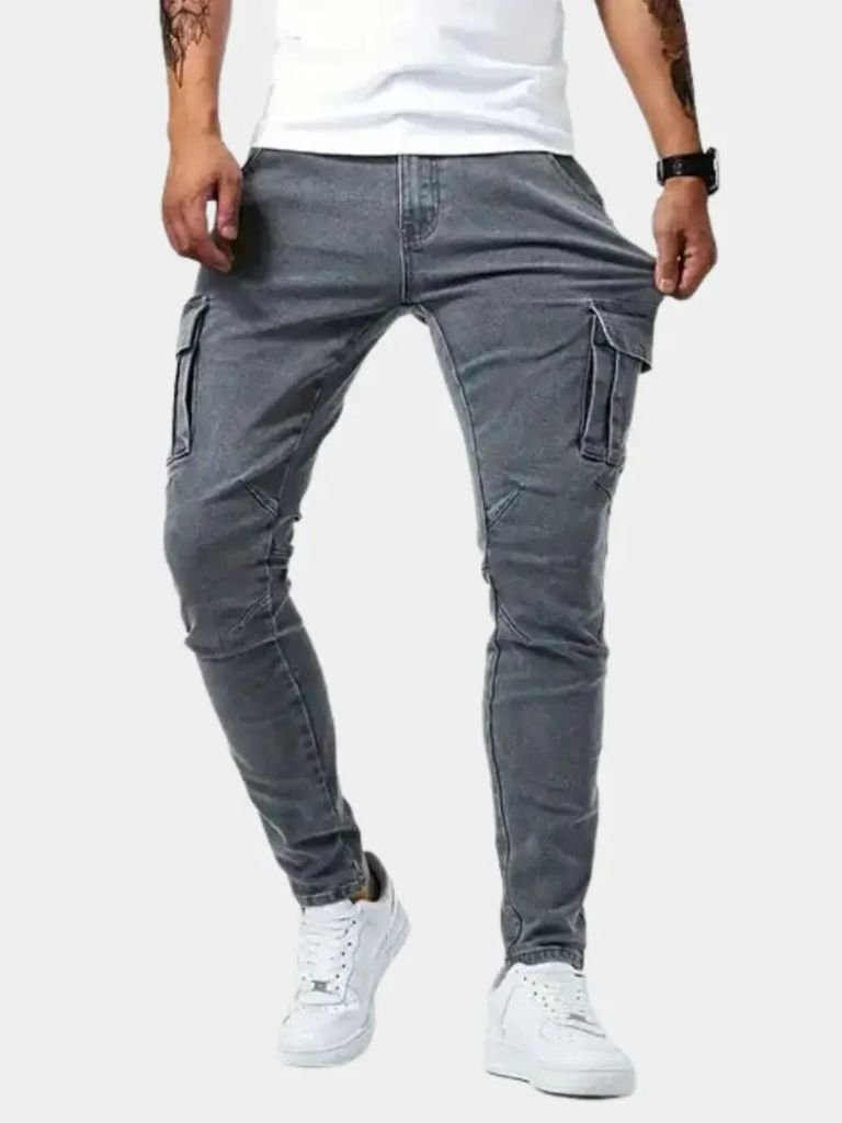 Denim Jeans Cargo Trousers - Cross & Crown - Cross & Crown