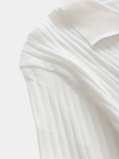 Elegant Open Collar Long Sleeve Polo - Cross & Crown - Cross & Crown