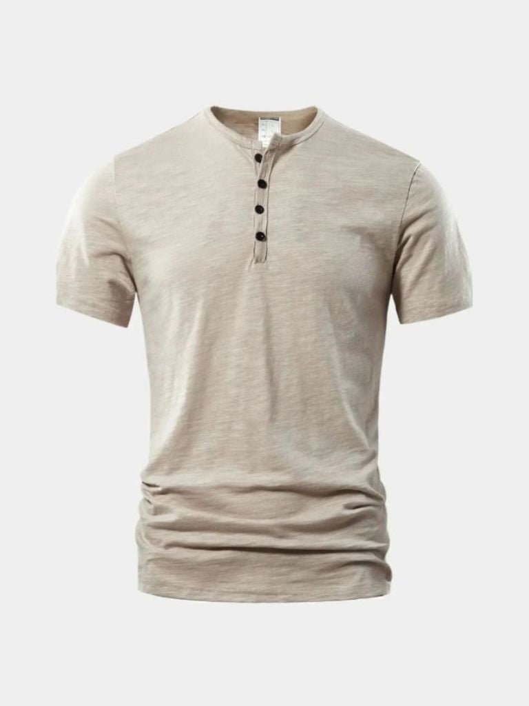 Essential Casual Henry Neck T-Shirt - Cross & Crown - Cross & Crown