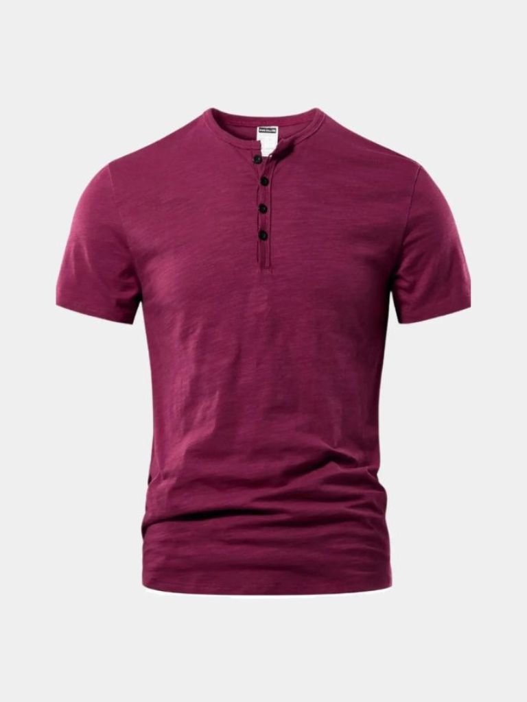 Essential Casual Henry Neck T-Shirt - Cross & Crown - Cross & Crown