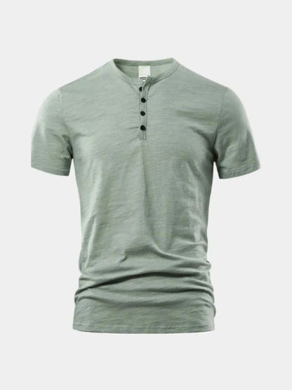 Essential Casual Henry Neck T-Shirt - Cross & Crown - Cross & Crown