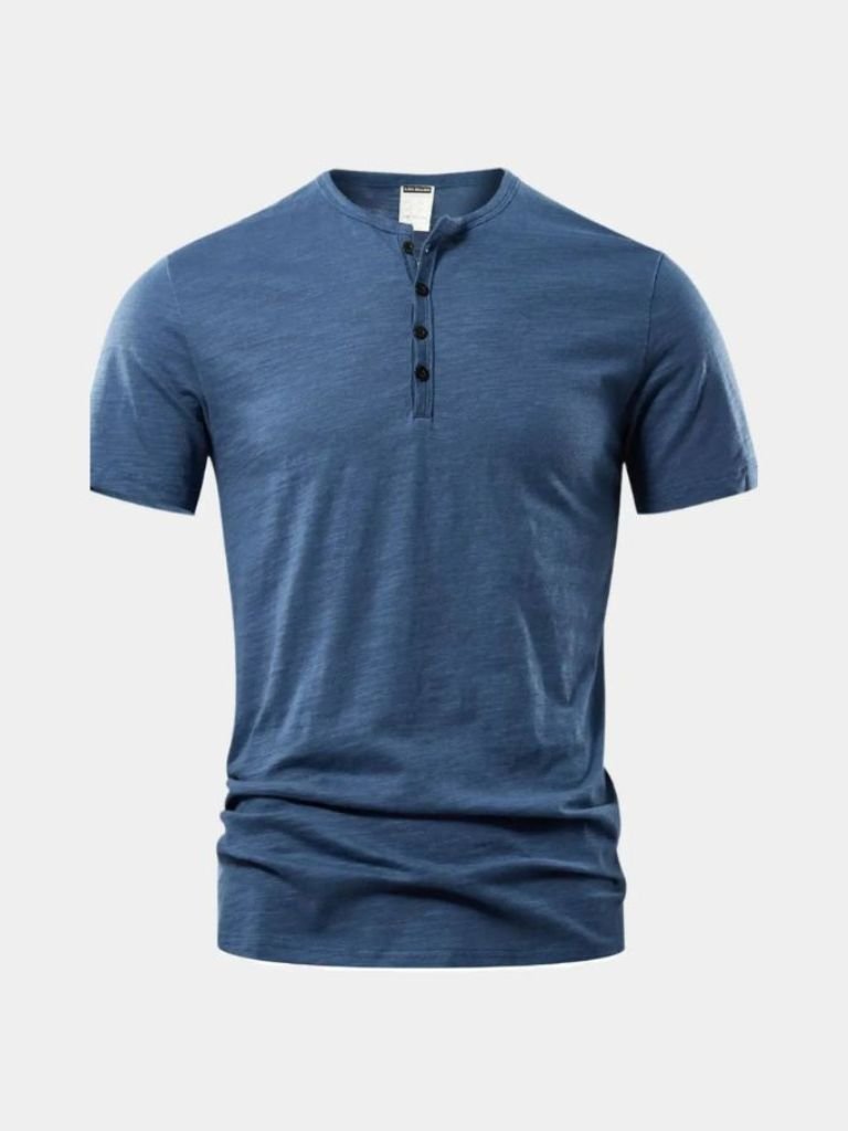 Essential Casual Henry Neck T-Shirt - Cross & Crown - Cross & Crown