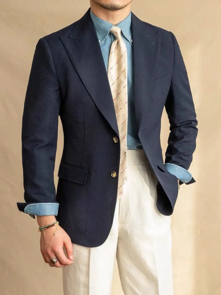 Essential Nautical Seersucker Blazer - Cross & Crown - Cross & Crown