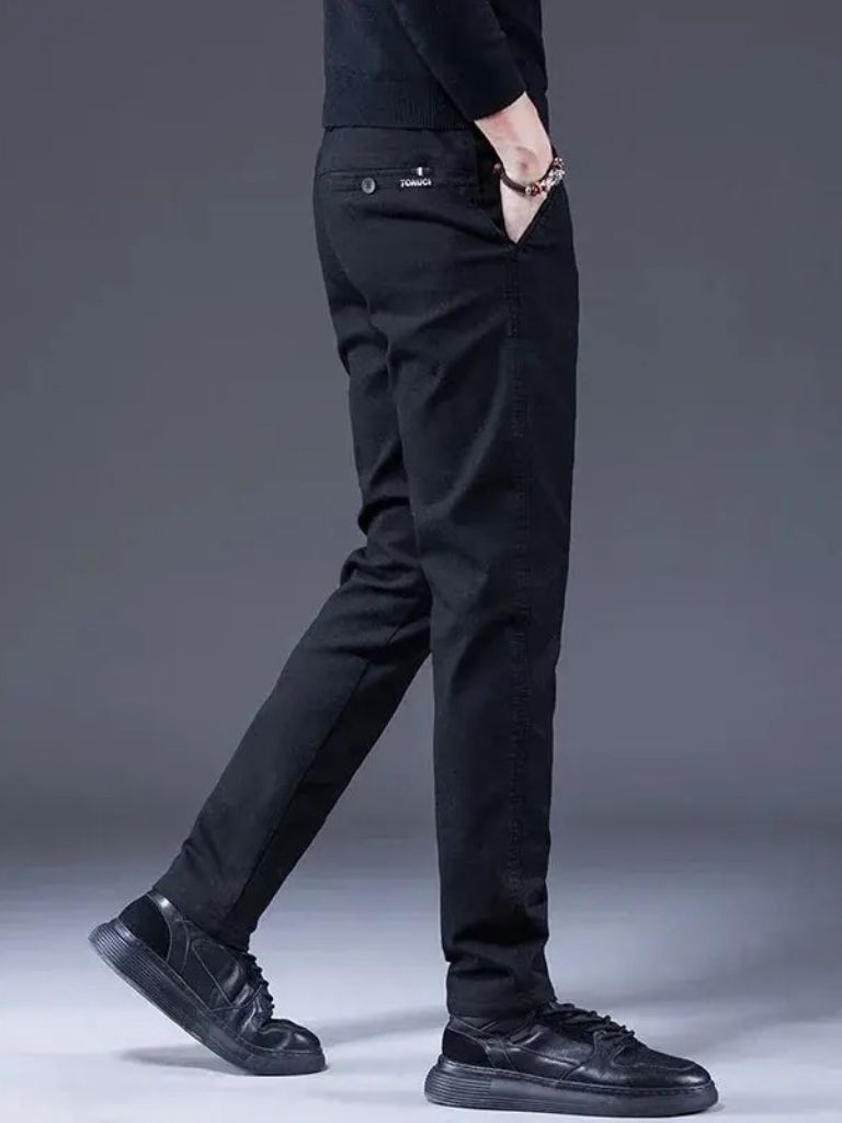 Essential Stretchy Straight Trousers - Cross & Crown - Cross & Crown