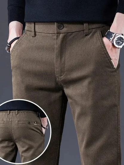 Essential Stretchy Straight Trousers - Cross & Crown - Cross & Crown
