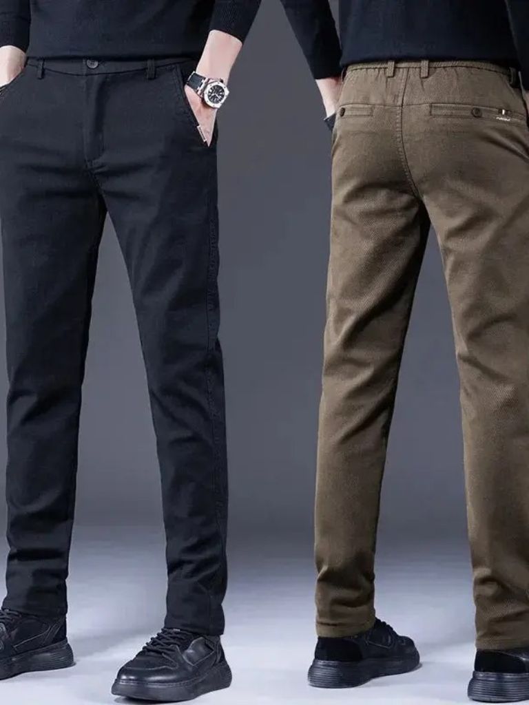 Essential Stretchy Straight Trousers - Cross & Crown - Cross & Crown