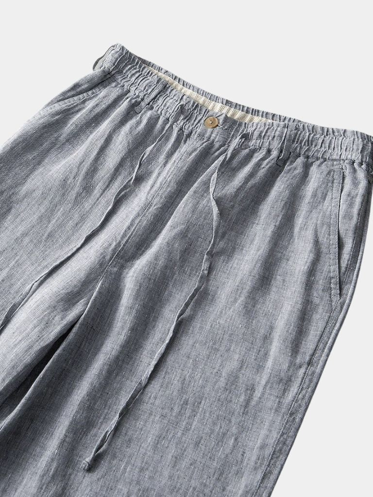 Gris Mariner Linen Shorts - Cross & Crown - Cross & Crown