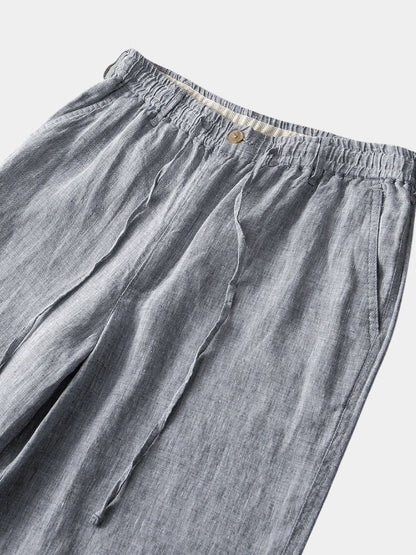 Gris Mariner Linen Shorts - Cross & Crown - Cross & Crown