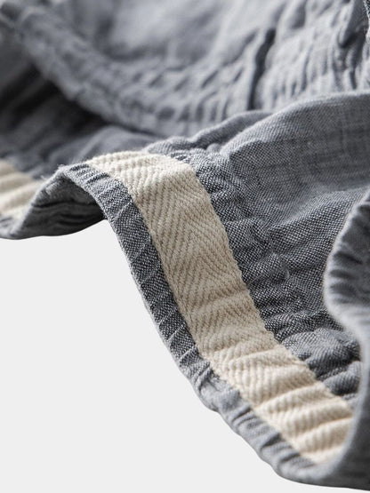 Gris Mariner Linen Shorts - Cross & Crown - Cross & Crown