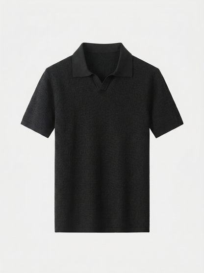 Casual Buttonless Knit Polo Shirt - Cross & Crown
