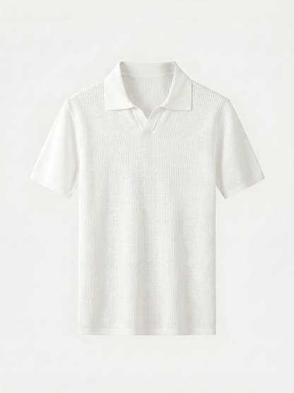 Casual Buttonless Knit Polo Shirt - Cross & Crown