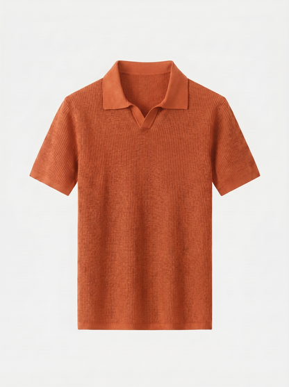 Casual Buttonless Knit Polo Shirt - Cross & Crown