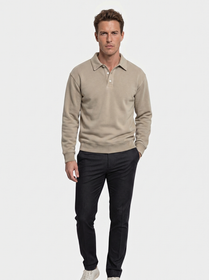 Canyon Mist Long Sleeve Polo Shirt – Cross & Crown